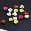 Cuentas acrílicas de colores con lunares y forma de corazón con agujeros verticales, materiales para dijes de bolsa, colgantes de collar y accesorios de joyería para DIY