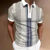 Nova Moda Streetwear Jovem Europeia e Americana de Verão Camisa Polo Casual Masculina com Estampa Digital 3D