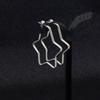 Suministro transfronterizo Amor europeo y americano de acero inoxidable aretes cuadrados de cinco estrellas al por mayor aretes de círculo grande de viento frío