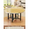 Mesa Redonda de Venta Especial para Reuniones Familiares, Mesa Redonda Grande de Madera Maciza para Banquetes de Hotel o Campo, Mesa Redonda Simple Plegable