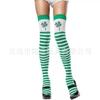 Calle. Calcetines de gasa triple con cadena de cuentas y hebilla de cabeza de trébol irlandés para fiesta de San Patricio