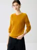 Suéter de Cachemira para Mujer Otoño e Invierno, Jersey de Punto Trenzado Cuello Redondo, Suéter de Punto Holgado, Camisa Básica de Manga Larga Color Sólido para el Trabajo