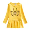 Chad Wild Clay Primavera e Outono nova roupa infantil vestido de menina plissado estilo ocidental saia de princesa de bebê moda