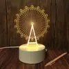 Fábrica spot 3d luz noturna plug-in usb toque controle remoto acrílico pequena lâmpada de mesa atividades empresariais presente atacado