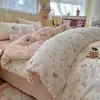Funda de edredón Clase A una pieza 180x200x230 gasa de doble capa 150 juego de tres-cuatro piezas para dormitorio de estudiante sábana bajera ultra suave para dormir sin ropa