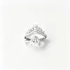 Anillos apilables de plata 925 con forma de corazón y moissanita de alta venta transfronteriza para mujer, anillos combinados apilables de lujo, juegos de anillos estilo europeo y americano al por mayor