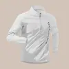 Deportes al Aire Libre Transfronterizos Secado Rápido Manga Larga para Hombre Primavera y Verano Delgado Absorbe el Sudor Pista y Campo Fitness Media Cremallera Top de Ciclismo
