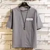 Camisetas Masculinas de Verão Manga Curta Novo Estilo Manga Meia Manga Tendência Ins Soltas Respiráveis Tops Masculinos Camisetas Masculinas Manga Curta