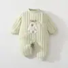 Mameluco para bebé 120g con relleno de algodón, mameluco exterior de otoño e invierno, algodón fino, engrosado, traje para gatear de apertura lateral para niños