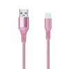 Cable de Datos Trenzado de Nylon Personalizado por el Fabricante Cable de Carga con Carcasa de Metal y Aluminio Tipo C Cable de Datos Universal USB para Teléfono Móvil