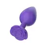 Flor de Rosa Silicona Colorido Tapón Anal de Gota de Agua Expansor Anal Tapón Anal Alternativa al Punto G Juguete Juguete Sexual