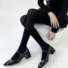 Con 30 lana otoño e invierno pantimedias grises hilo trenzado lateral raya vertical delgadas cálidas con pantalones básicos de talón
