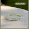 Pulsera de jade blanco verde hielo para mujer, fina tira redonda de jade natural, pulsera de jade afgano verde claro con ojo de gato.