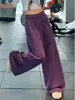Calça de moletom retrô americana com bolinhas para mulheres, novo estilo outono 2026, cintura alta, cordão, solta, modeladora, calça de moletom casual de perna larga