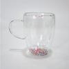 Vaso de arena movediza de vidrio de doble capa, vaso de lentejuelas de doble capa de vidrio de borosilicato, taza para leche para el desayuno, taza para café, vaso para beber de uso doméstico