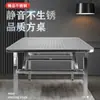 Mesa cuadrada plegable de acero inoxidable para uso comercial y doméstico, adecuada para propiedades de alquiler, escuelas y lugares de trabajo, conveniente y fácil de almacenar y portátil