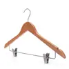 Juego de Perchas de Madera Maciza con Pinzas, Colgador para Pantalones, Pinzas para Pantalones, Tienda de Ropa, Uso Doméstico, Percha de Madera para Hotel, Percha de Madera para Ropa