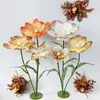 Flores de papel artesanais de outono, papoulas artificiais marrons gigantes, flores artificiais para decorações de casamento, enfeites para vitrines