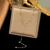 [Collar de Acero de Titanio Dorado + Color Acero] Moda de Lujo Ligero para Mujer El Más Fácil de Combinar Cadena para Clavícula Collar de Amor de Nicho de Gama Alta