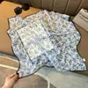 Pañuelo Cuadrado Pequeño 100% Seda de Morera para Mujer, Bufanda para el Cuello Estilo Nuevo, Pañuelo Delgado de Verano para Proteger del Sol para Mamá