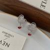 Pendientes Corazón de B, Pendientes de Plata de Alta Gama de Nicho, Nuevos Pendientes de Atmósfera Europea y Americana Otoño e Invierno, Lujo Accesible, Pequeño Aroma