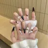 Manicura Uñas Portátiles Mayoreo Uñas Postizas Portátiles Hechas a Mano Uñas Color Maillard Otoño e Invierno Puntos Largos de Gama Alta
