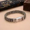Pulseira Vintage de Seis Sílabas Mantra para Homens, Relógio Tendência Personalizado de Prata Tailandesa, Pulseira Giratória do Sutra do Coração, Estilo Chinês Atacado