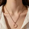 Collar Sencillo Redondo de Acero de Titanio Cadena Retorcida para Hombres y Mujeres, Colgante de Acero Inoxidable con Grabado, Joyería al por Mayor Transfronteriza Más Vendida