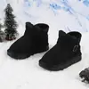 Botas de Nieve para Niños Otoño e Invierno Estilo Nuevo Moda para Niñas Cómodas Cuello de Piel Grueso Suela Gruesa Zapatos Casuales Botas de Nieve