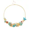 Pulseira Colar Série Estrela do Mar Estilo Férias Europeu e Americano Elegante Nicho Celebridade da Internet Colar Elegante de Alta Qualidade para Mulheres