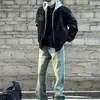 2025 Nova Marca da Moda High Street Estilo Americano Manga de Couro Estampada Primavera e Outono Unissex Baseball Retrô Patchwork Jaqueta Casaco Solto