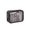 Amazon neceser impermeable de piel PU transfronterizo, bolsa de almacenamiento portátil, gran capacidad, neceser transparente, bolsa de almacenamiento para viajes