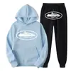 Sudadera con Estampado de Patrón de Prisión Demoníaca Clint419 Europeo y Americano Conjunto de Forro Polar para Hombre Venta al por Mayor Suelto Estilo Nuevo