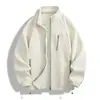 Nova Jaqueta de Fleece Outono e Inverno Sherpa Dupla Face Roupa Externa Masculina Corta-Vento Gola Alta Top Jaqueta Solta Masculina Atacado