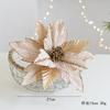 Produto Novo Transfronteiriço 27cm Veludo de Alta Qualidade com Tecido de Cebola Brilho Flor Artificial Flor de Natal Pingente de Decoração de Árvore de Natal