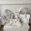 Bolso Biker con Remaches París, Bolso de Chica de Moda, Bolso de Mano Vintage de Alta Gama Francés, Bolso Almohada, Bolso Cruzado de Hombro