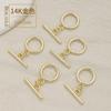 Cobre-banhado ouro real otbuckle 14K ouro envolto em cor de retenção em forma de O barra de corrente fechando fivela diy pulseira colar conexão acessórios joias