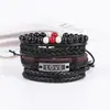 Venta caliente Europa y Estados Unidos nuevo traje de pulsera de cuero de cuatro piezas AMOR pulsera tejida para hombre joyería al por mayor