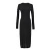 Vestido Largo de Manga Larga Estilo Francés de Nicho Delgado con Cuello en V y Cintura Fruncida Nuevo para Principios de Otoño Chica Picante Deseo Puro Sexy Bodycon