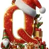 Novos Enfeites de Natal Pendentes Decorações Planas para Árvore de Natal Chapéu Vermelho Letra Inicial com Decoração de Letra Personalização Personalizada