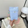 Nueva Bolsa para Teléfono Estilo Coreano Cuadros Pequeños Bolso Cruzado Bolso de Hombro de Moda Tendencia para Uso Diario Bolsa para Teléfono Bolso Cruzado