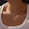 Collar Cruzado Transfronterizo Europeo y Americano Moda Diseño Simple Acero Inoxidable Minimalista Cadena para Clavícula Joyería Femenina 2025