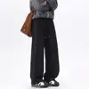 Outono 2026 Novo Calça de Moletom Masculina com Barra Curva Calças Tingidas High-End Soltas Tamanho Grande Calças Longas Adolescente Calça de Perna Reta