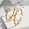 Clip para Oreja Geométrico Circular Retorcido Retro Europeo y Americano Moda para Mujer Simple Textura Mate Anillo Pendiente Transfronterizo