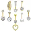 Estilo Nuevo Europeo y Americano Forma de Corazón Rosa Piercing de Ombligo Botón del Ombligo Múltiples Estilos Venta Caliente Acero Inoxidable Incrustado con Circonita Joyería para Piercing Joyería de Ombligo