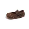 Sapatos de Princesa para Meninas 2026 Primavera e Outono Novos Sapatos de Couro Infantis para Meninas com Bolinhas e Pontas Fofas Macias em Formato de Manga