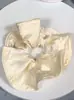 Elástico de Cabelo Scrunchie Listrado com Renda Estilo Coreano para Mulheres, Acessório de Cabelo Suave e Elegante, Elástico de Cabelo Scrunchie Estilo Coreano
