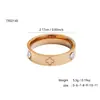 Conjunto de Anillos de Trébol de Cuatro Hojas Simple Minimalista de Moda Nueva de Verano Acero Inoxidable Chapado en Oro de 18 Quilates con un Toque de Alta Gama