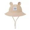 Nuevo Sombrero de Pescador de Cubo para Bebé Estilo Europeo y Americano Malla Color Sólido Orejas de Conejo Sombrero para el Sol Transfronterizo Tume 3-12m