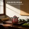 Tetera Qin Quan de Arcilla Morada Tallada a Mano "Fragancia Oscura y Sombras Dispersas", Tetera Individual para Uso en Casa y Oficina, Tetera de Estilo Antiguo, Regalo, Juego de Té Kung Fu